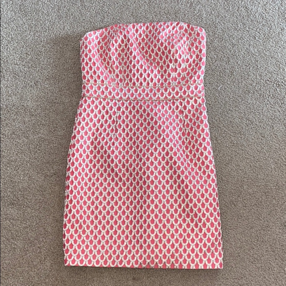 Peach strapless Lilly Pulitzer dress